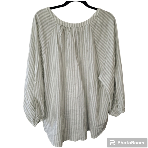 NWT A New Day (Target) striped hi-lo boho top blouse 3/4 sleeves ladies XXL - Picture 2 of 7